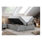 Łóżko kontynentalne bez wezgłowia BESS 180x200 - H3 - jasnoszary, welwet