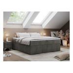 Łóżko kontynentalne bez wezgłowia BESS 120x200 - H4 - ciemnoszary, welwet