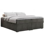 Łóżko kontynentalne bez wezgłowia BESS 120x200 - H4 - ciemnoszary, welwet