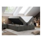 Łóżko kontynentalne bez wezgłowia BESS 140x200 - H4 - ciemnoszary, welwet