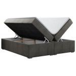 Łóżko kontynentalne bez wezgłowia BESS 140x200 - H4 - ciemnoszary, welwet