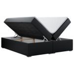 Łóżko kontynentalne bez wezgłowia BESS 140x200 - H4 - czarny, ekoskóra