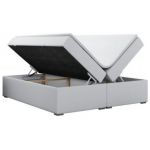 Łóżko kontynentalne bez wezgłowia BESS 160x200 - H3 - biały, ekoskóra