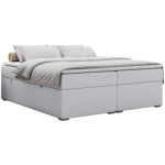 Łóżko kontynentalne bez wezgłowia BESS 160x200 - H4 - biały, ekoskóra