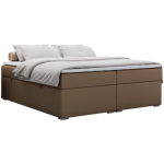Łóżko kontynentalne bez wezgłowia BESS 120x200 - H3 - brązowy, ekoskóra