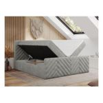 Łóżko kontynentalne PARIS DUO 140x200 - H3 - jasnoszary, struktura