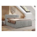 Łóżko kontynentalne PARIS DUO 120x200 - H4 - jasnoszary, struktura