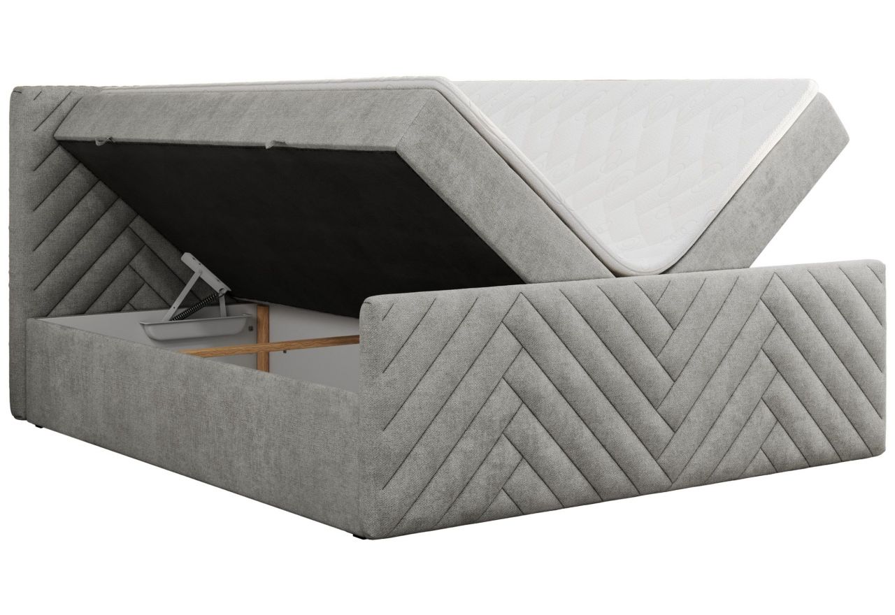 Łóżko kontynentalne PARIS DUO 140x200 - H4 - jasnoszary, struktura