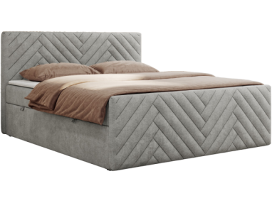 Łóżko kontynentalne PARIS DUO 180x200 - H4 - jasnoszary, struktura