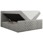 Łóżko kontynentalne PARIS DUO 180x200 - H4 - jasnoszary, struktura