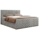 Łóżko kontynentalne PARIS DUO 200x200 - H4 - jasnoszary, struktura