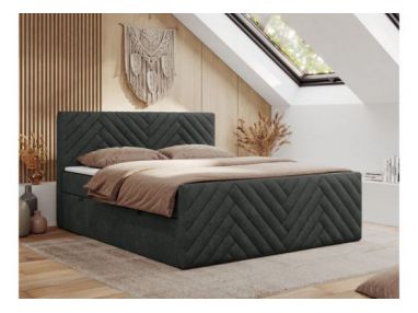 Łóżko kontynentalne PARIS DUO 140x200 - H3 - ciemnoszary, struktura