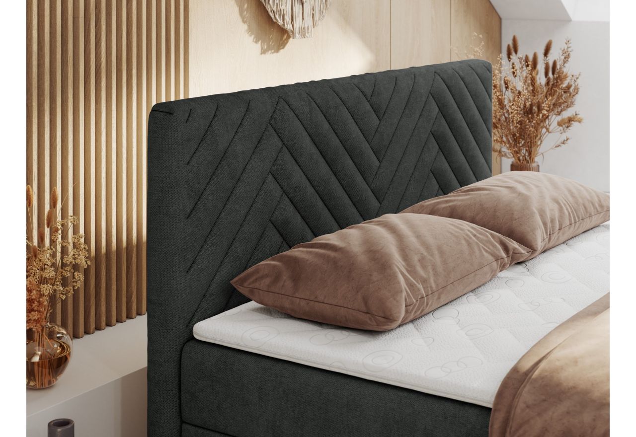 Łóżko kontynentalne PARIS DUO 180x200 - H3 - ciemnoszary, struktura