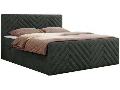 Łóżko kontynentalne PARIS DUO 200x200 - H3 - ciemnoszary, struktura