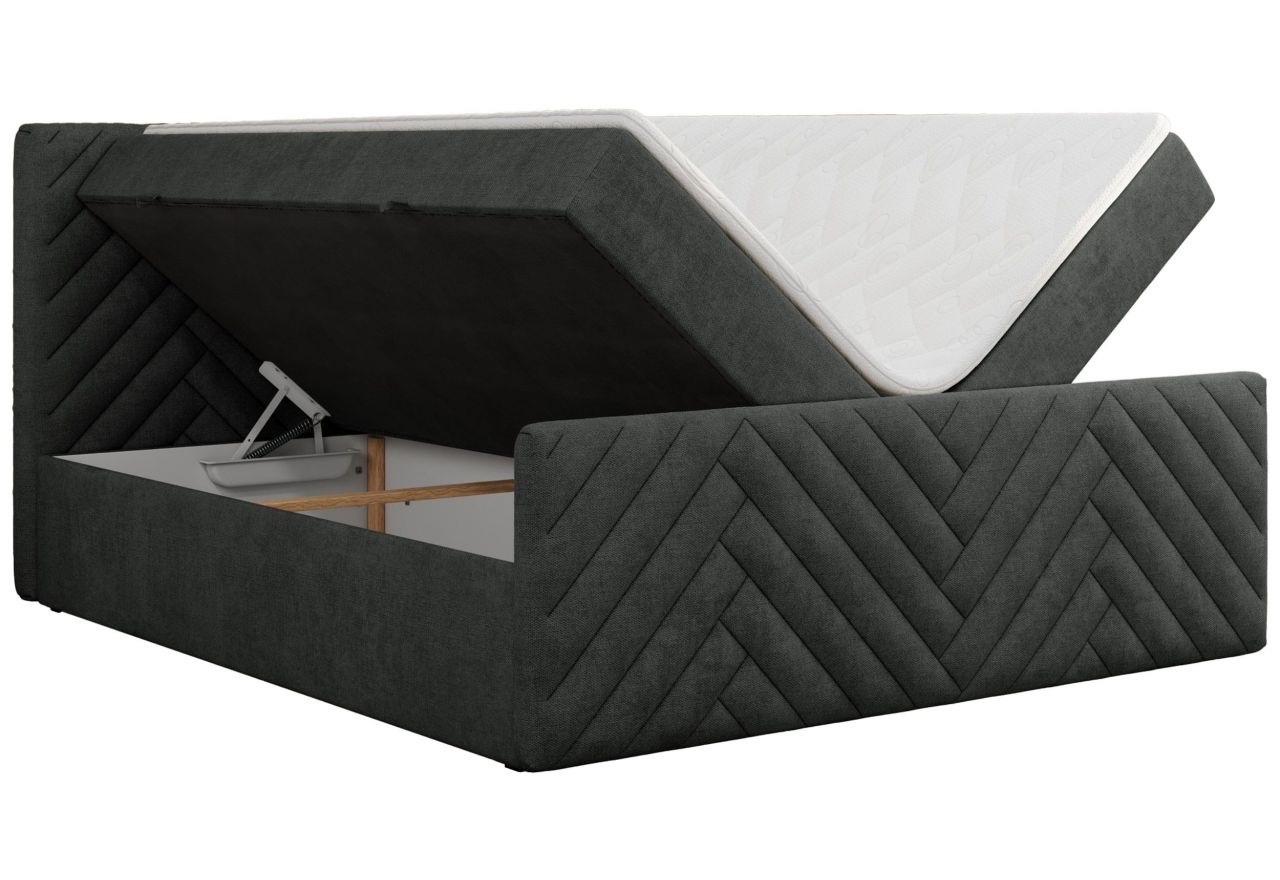 Łóżko kontynentalne PARIS DUO 180x200 - H4 - ciemnoszary, struktura