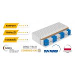 Dwustronny materac kieszeniowy H3/H4 z podwójnymi sprężynami i kokosem - KOKO SUPERKING 90x200