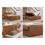 Łóżko kontynentalne PARIS DUO 120x200 - H3 - pomarańczowy, struktura