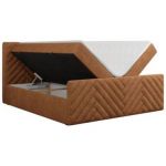 Łóżko kontynentalne PARIS DUO 120x200 - H3 - pomarańczowy, struktura