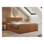 Łóżko kontynentalne PARIS DUO 120x200 - H4 - pomarańczowy, struktura