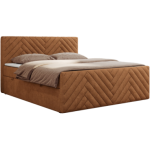 Łóżko kontynentalne PARIS DUO 180x200 - H4 - pomarańczowy, struktura