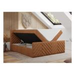 Łóżko kontynentalne PARIS DUO 200x200 - H4 - pomarańczowy, struktura