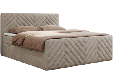 Łóżko kontynentalne PARIS DUO 120x200 - H3 - beżowy, struktura