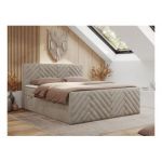 Łóżko kontynentalne PARIS DUO 160x200 - H3 - beżowy, struktura