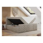 Łóżko kontynentalne PARIS DUO 120x200 - H4 - beżowy, struktura