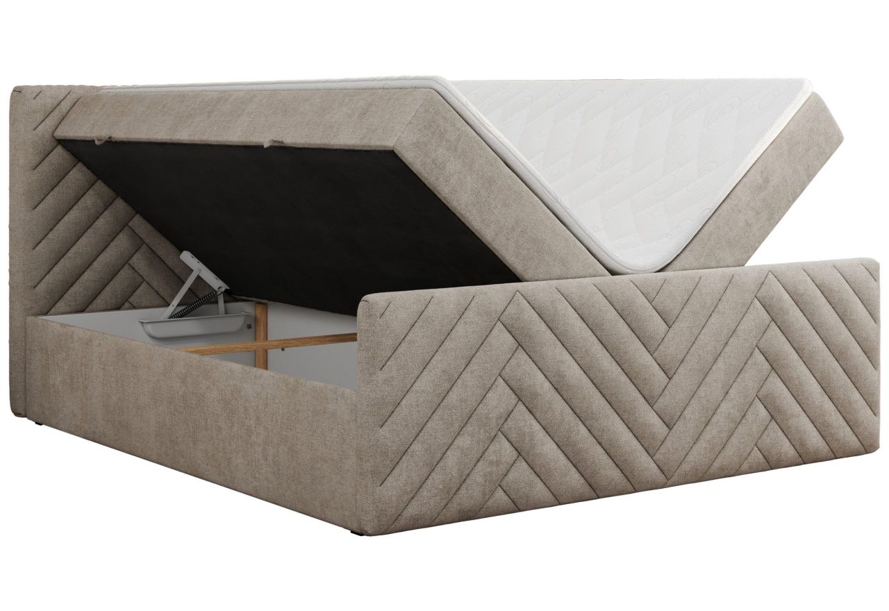 Łóżko kontynentalne PARIS DUO 120x200 - H4 - beżowy, struktura