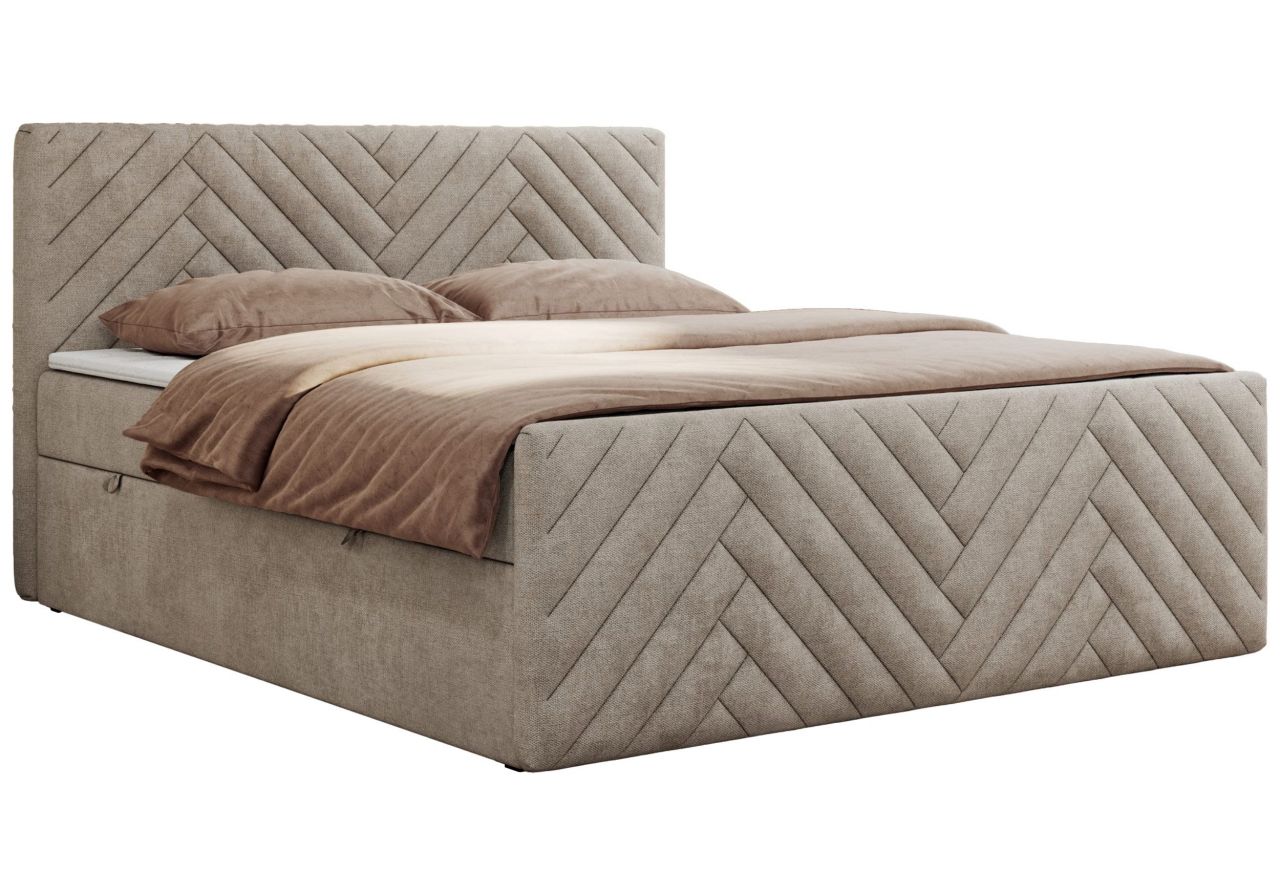 Łóżko kontynentalne PARIS DUO 160x200 - H4 - beżowy, struktura