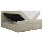 Łóżko kontynentalne PARIS DUO 120x200 - H3 - beżowy, welwet