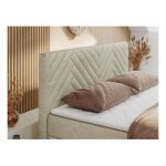 Łóżko kontynentalne PARIS DUO 200x200 - H3 - beżowy, welwet