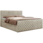 Łóżko kontynentalne PARIS DUO 140x200 - H4 - beżowy, welwet
