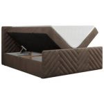 Łóżko kontynentalne PARIS DUO 200x200 - H3 - brązowy, welwet