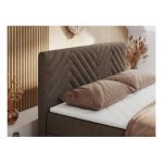 Łóżko kontynentalne PARIS DUO 120x200 - H4 - brązowy, welwet