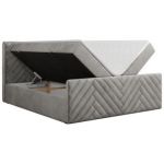 Łóżko kontynentalne PARIS DUO 140x200 - H4 - jasnoszary, welwet