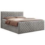 Łóżko kontynentalne PARIS DUO 180x200 - H4 - jasnoszary, welwet