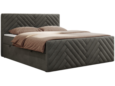 Łóżko kontynentalne PARIS DUO 120x200 - H3 - ciemnoszary, welwet