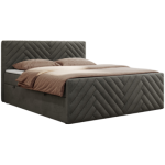 Łóżko kontynentalne PARIS DUO 200x200 - H3 - ciemnoszary, welwet