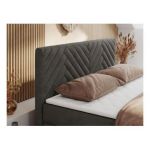 Łóżko kontynentalne PARIS DUO 180x200 - H4 - ciemnoszary, welwet