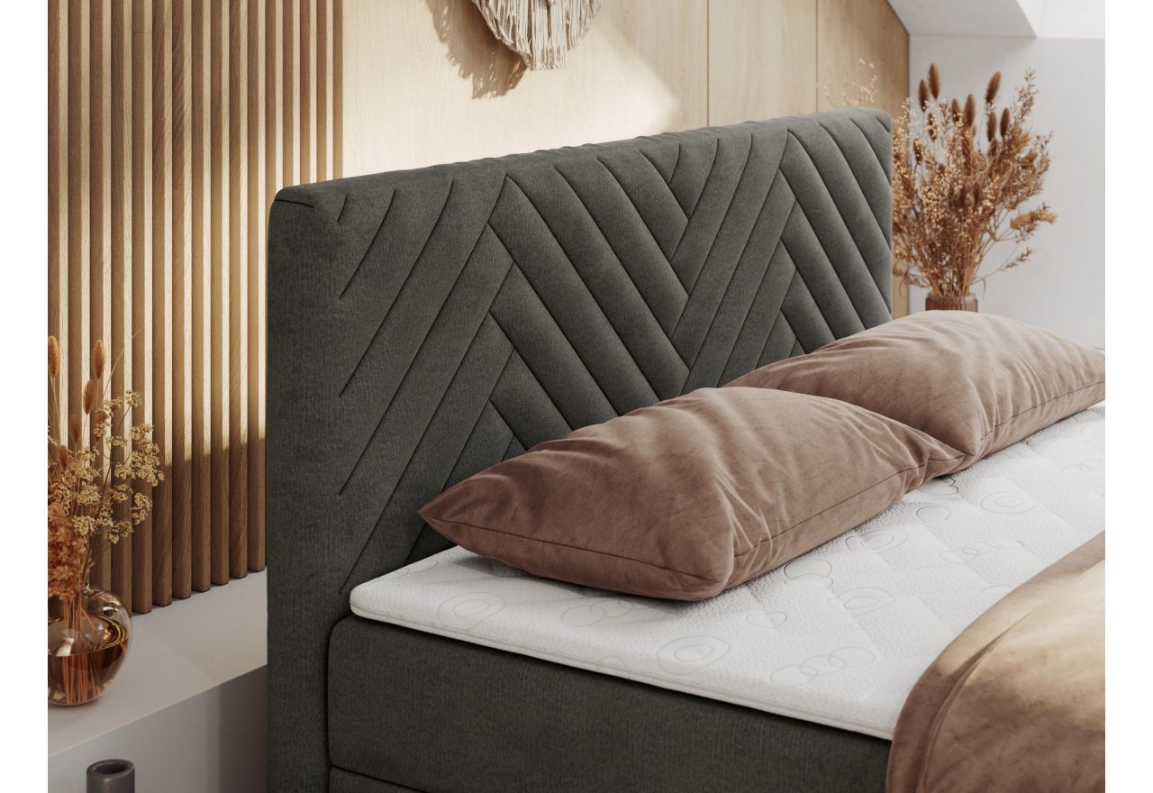 Łóżko kontynentalne PARIS DUO 200x200 - H4 - ciemnoszary, welwet