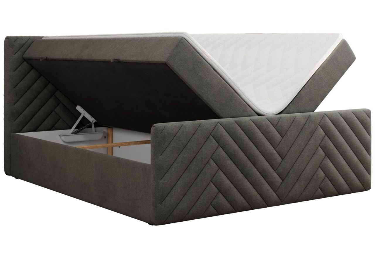 Łóżko kontynentalne PARIS DUO 200x200 - H4 - ciemnoszary, welwet