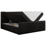 Łóżko kontynentalne PARIS DUO 120x200 - H3 - czarny, ekoskóra