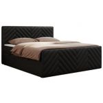 Łóżko kontynentalne PARIS DUO 200x200 - H3 - czarny, ekoskóra