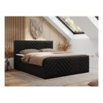 Łóżko kontynentalne PARIS DUO 140x200 - H4 - czarny, ekoskóra