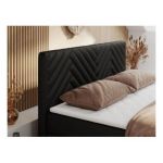 Łóżko kontynentalne PARIS DUO 180x200 - H4 - czarny, ekoskóra
