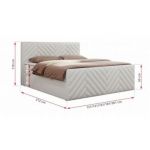 Łóżko kontynentalne PARIS DUO 120x200 - H4 - biały, ekoskóra