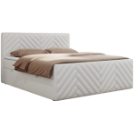 Łóżko kontynentalne PARIS DUO 160x200 - H4 - biały, ekoskóra