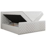 Łóżko kontynentalne PARIS DUO 160x200 - H4 - biały, ekoskóra