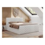 Łóżko kontynentalne PARIS DUO 180x200 - H4 - biały, ekoskóra